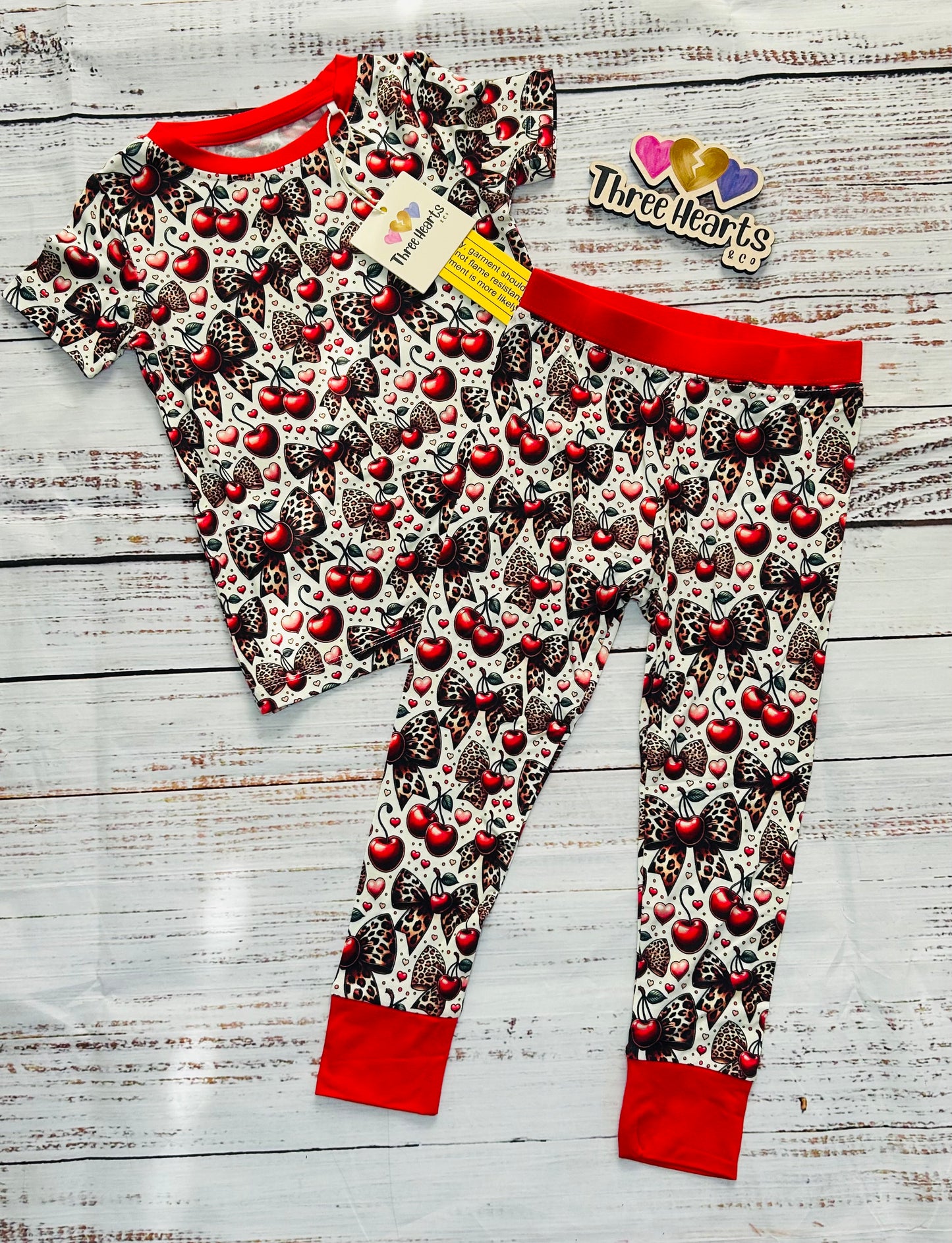 Cheetah Cherries 2 Piece Pajamas