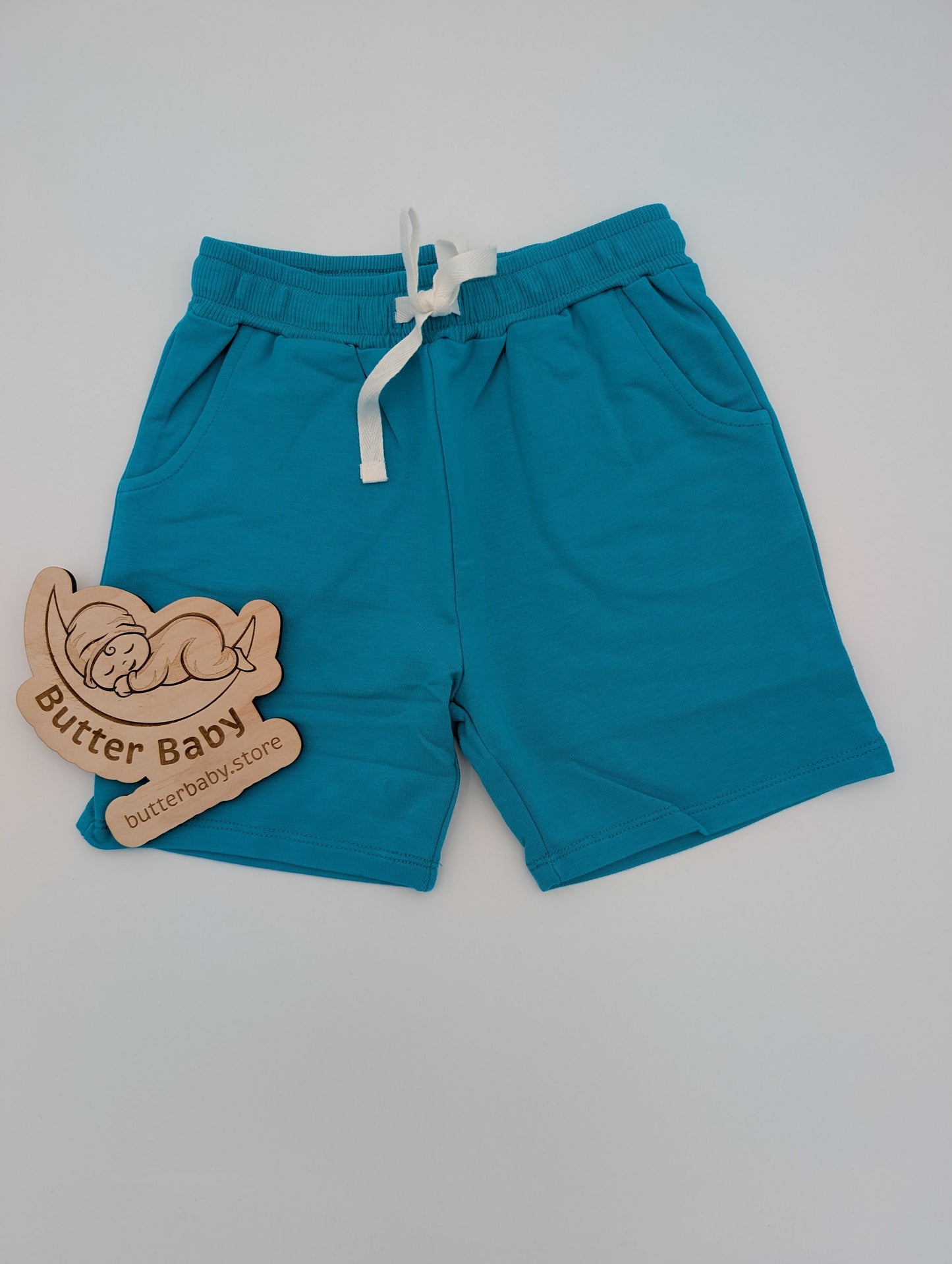 Rumble in the Jungle Solid Teal Terry Shorts