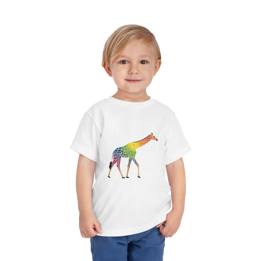 Rainbow on my Parade Giraffe Toddler Tee Shirt