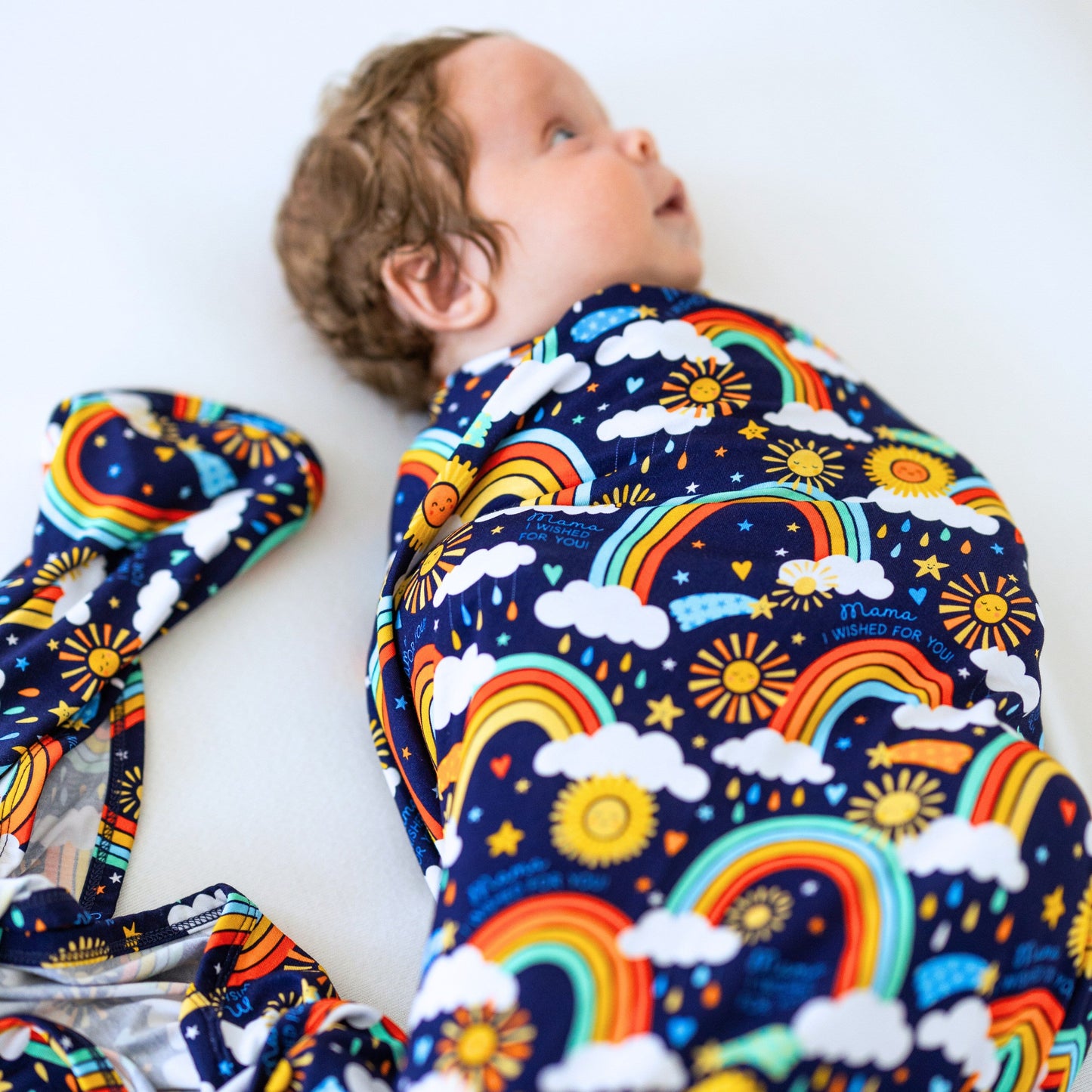 The Forever Swaddle Blanket | Here Comes the Sunshine (Blue)