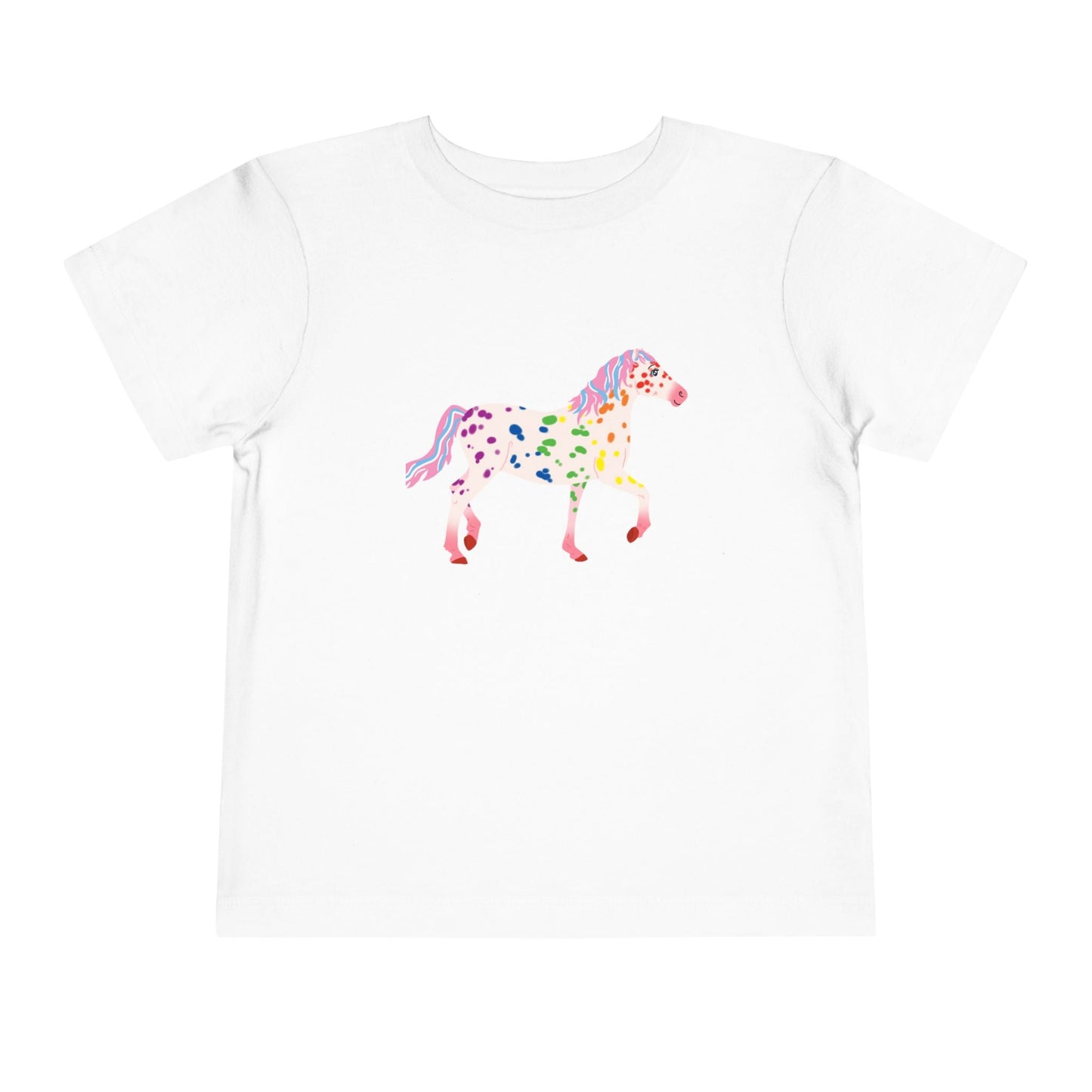 Rainbow on my Parade Horse Toddler Short Sleeve Tee Shirt