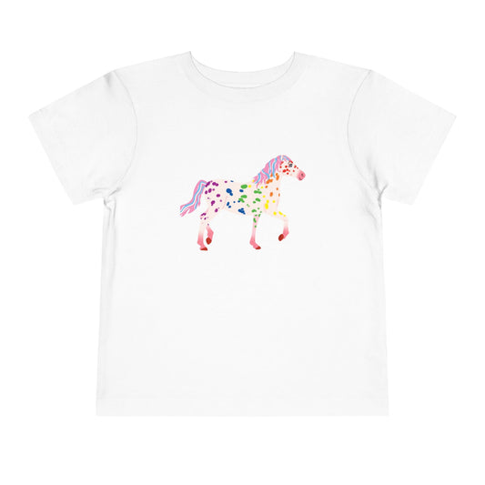 Rainbow on my Parade Horse Toddler Short Sleeve Tee Shirt