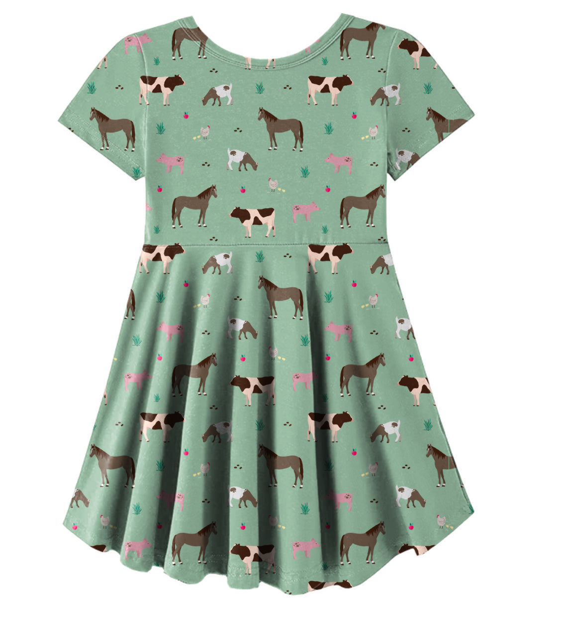 Grandpa’s Farm Sage Bamboo Twirl Dress with Pockets