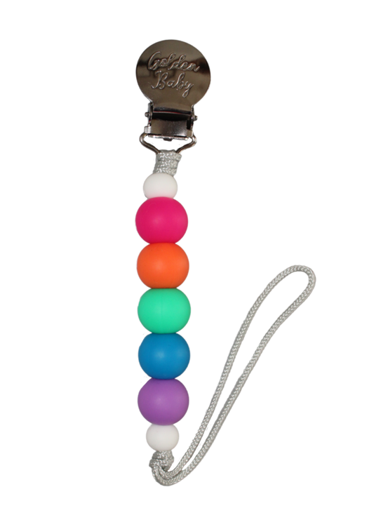 Pacifier Clip // Summer Rainbow