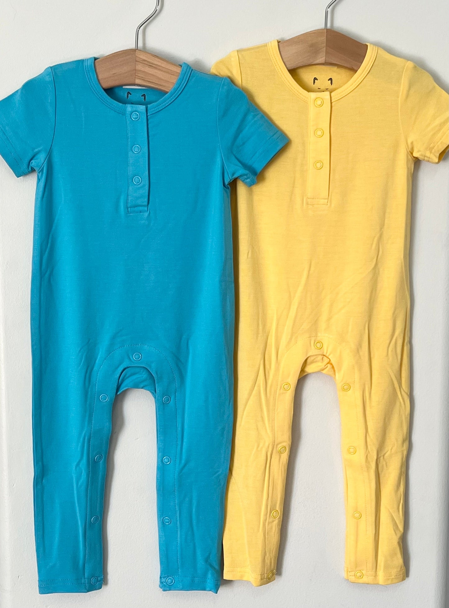 Cerulean Blue Bamboo One Piece Snap Romper