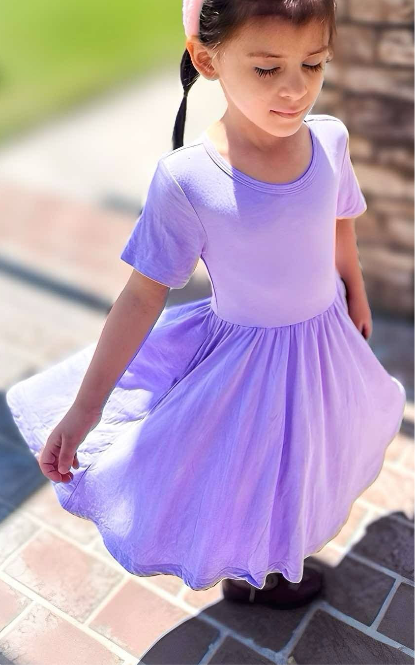 Orchid Bamboo Twirl Dress with Pockets