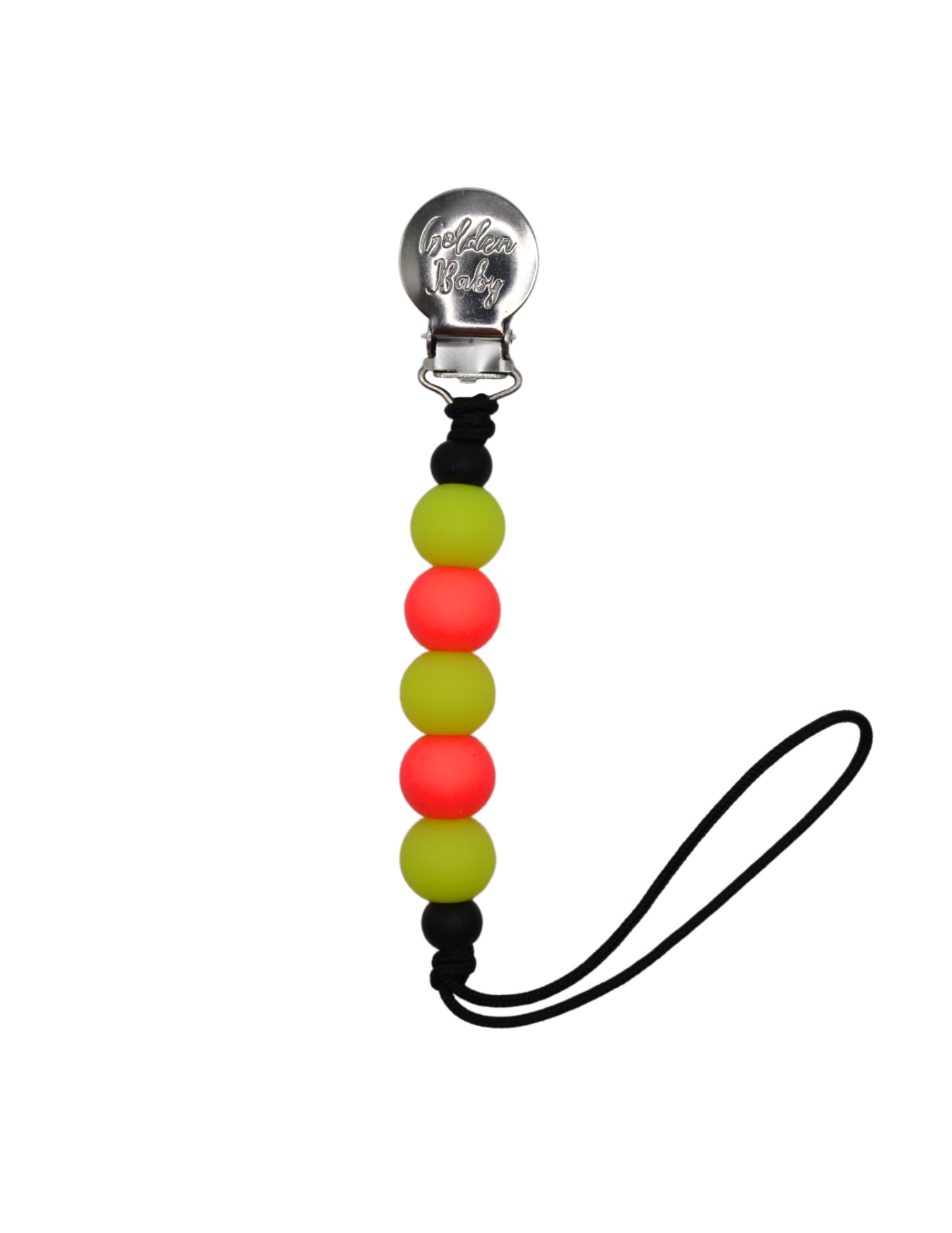 Glow in the Dark Pacifier Clip // Yellow & Neon Pink