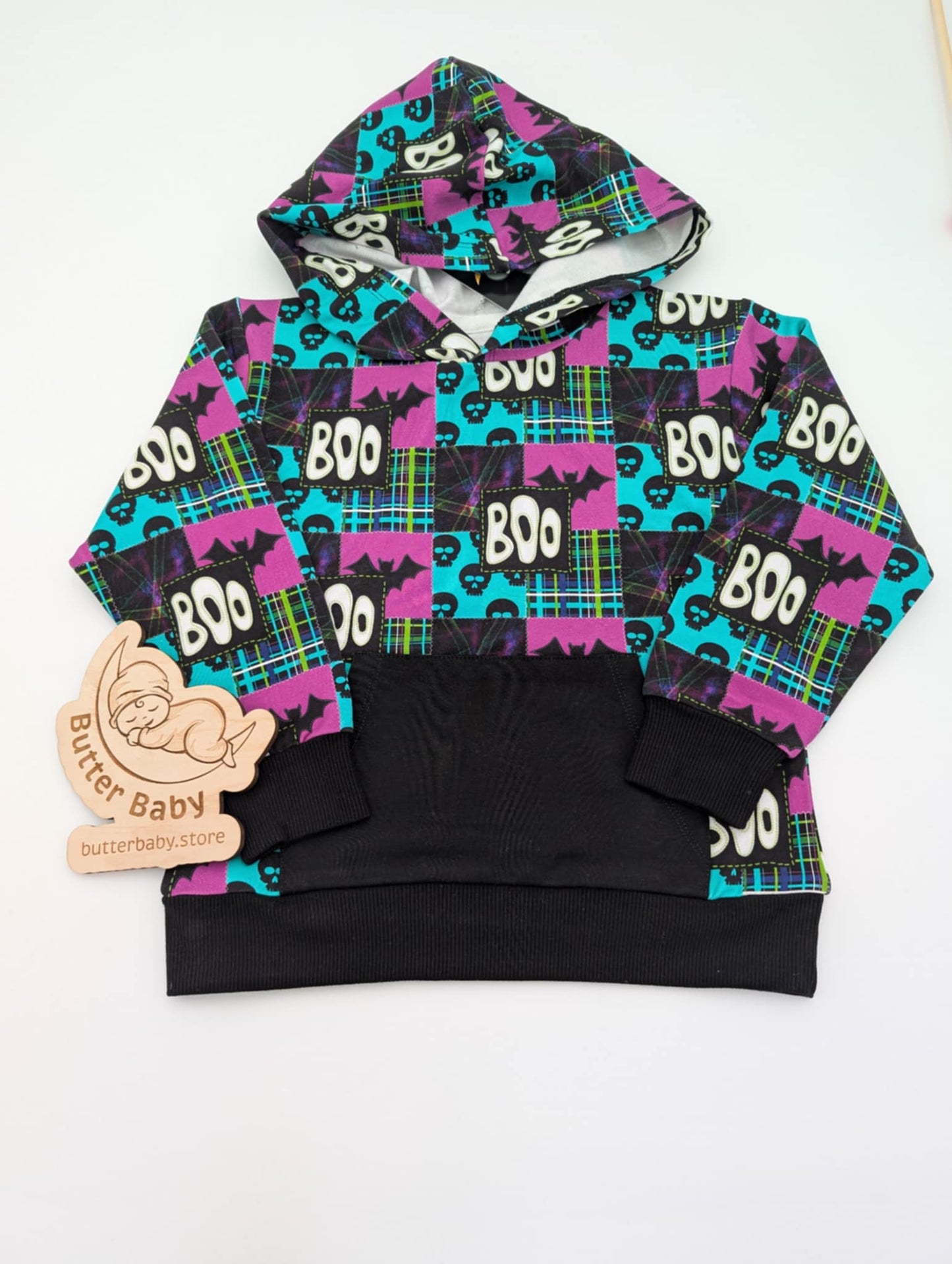 Boo Crew Plaid Hooded Sweatshirt