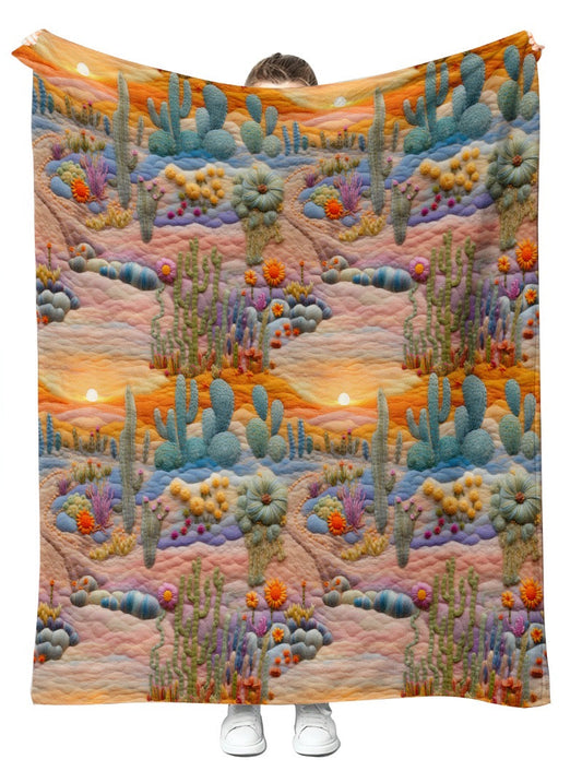 11. Embroidered Desert Plush Blanket 50x60
