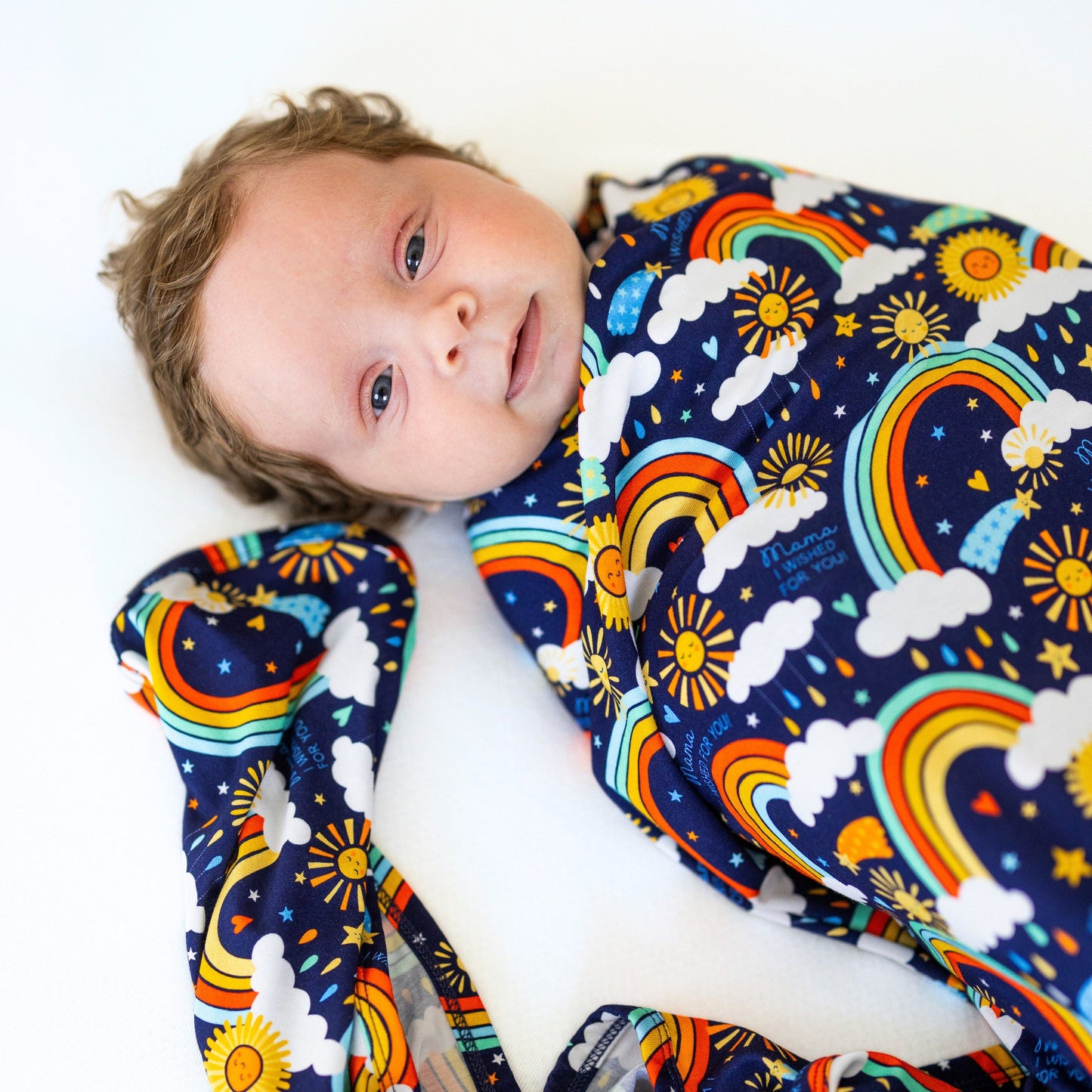 The Forever Swaddle Blanket | Here Comes the Sunshine (Blue)