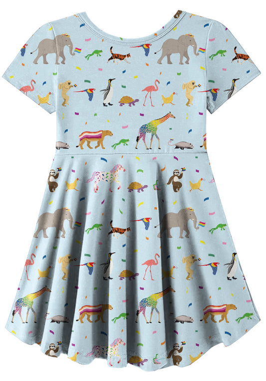 Rainbow on my Parade Bamboo Twirl Dress with Pockets