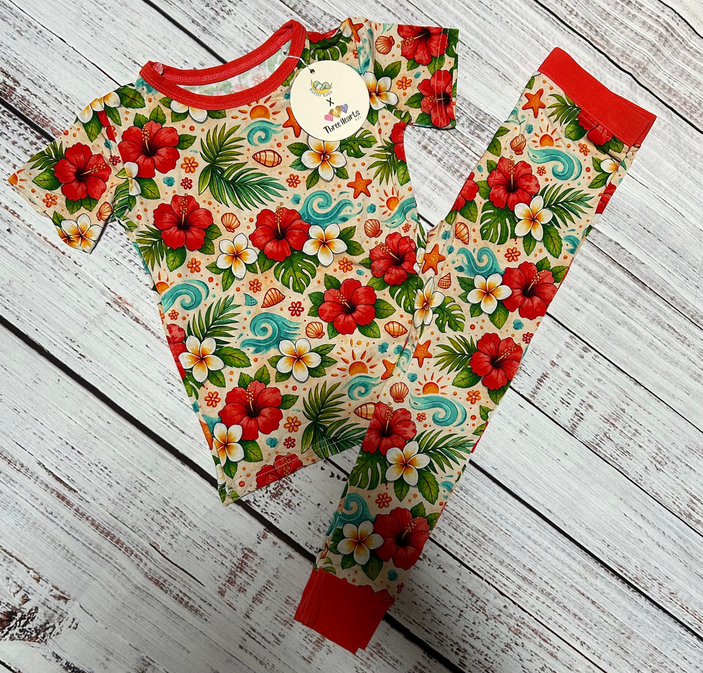Two piece short sleeve and long pants