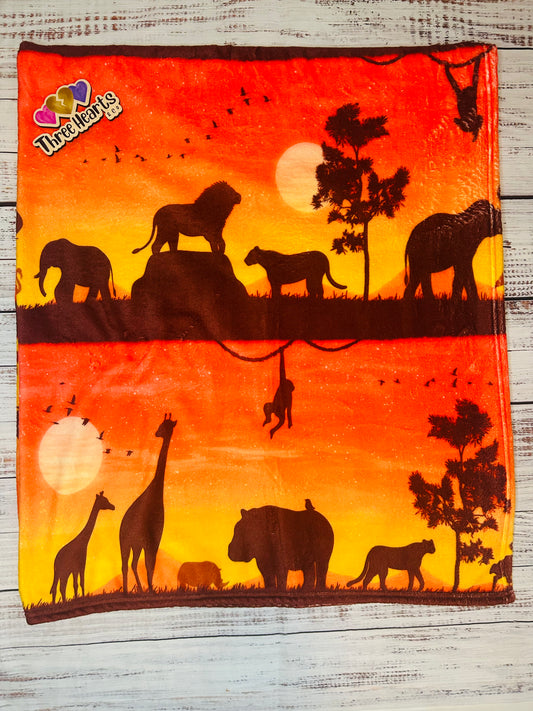 Sunset Safari Plush Blanket