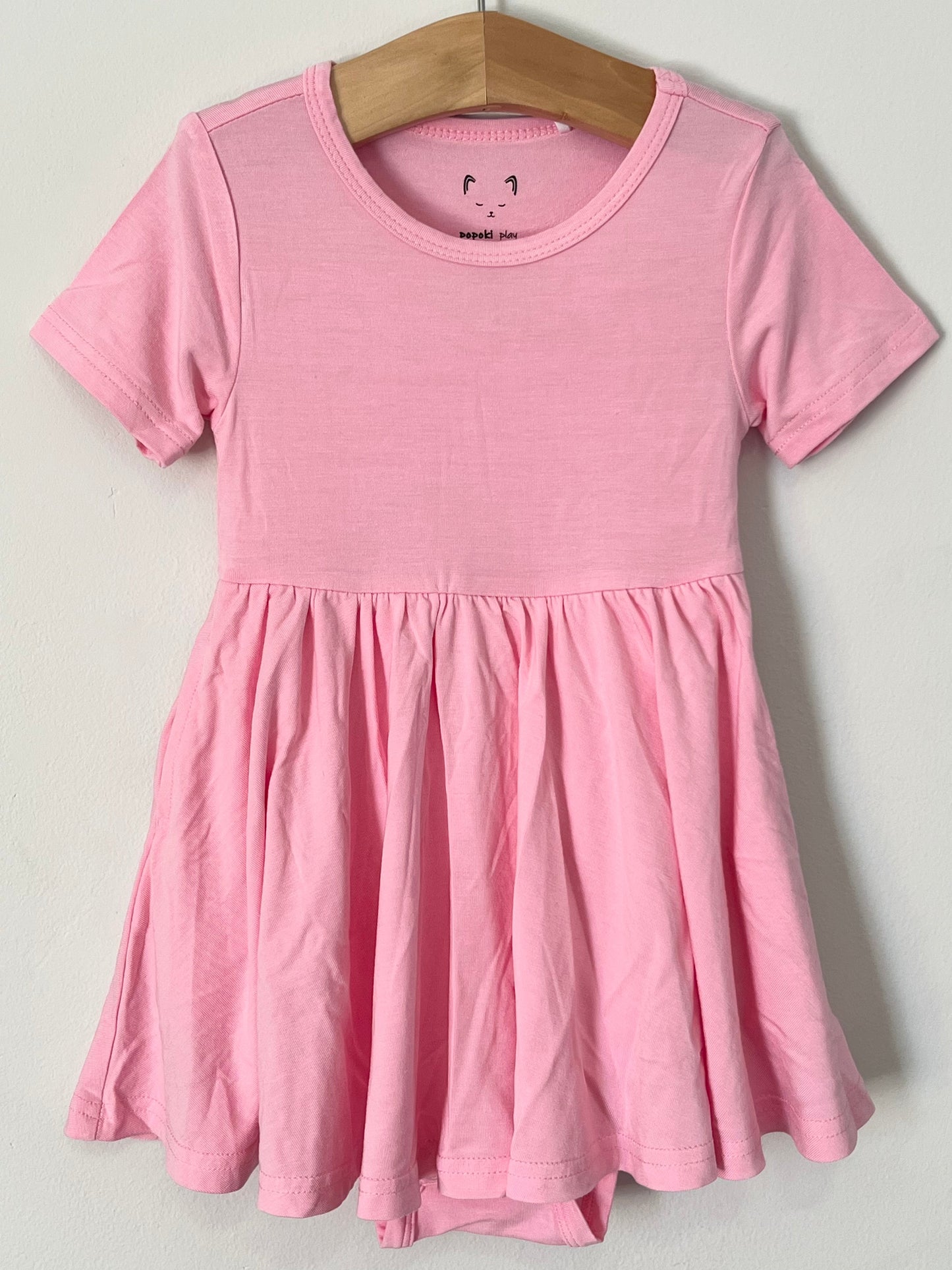 Tea Rose Pink Bamboo Twirl Dress with Pockets