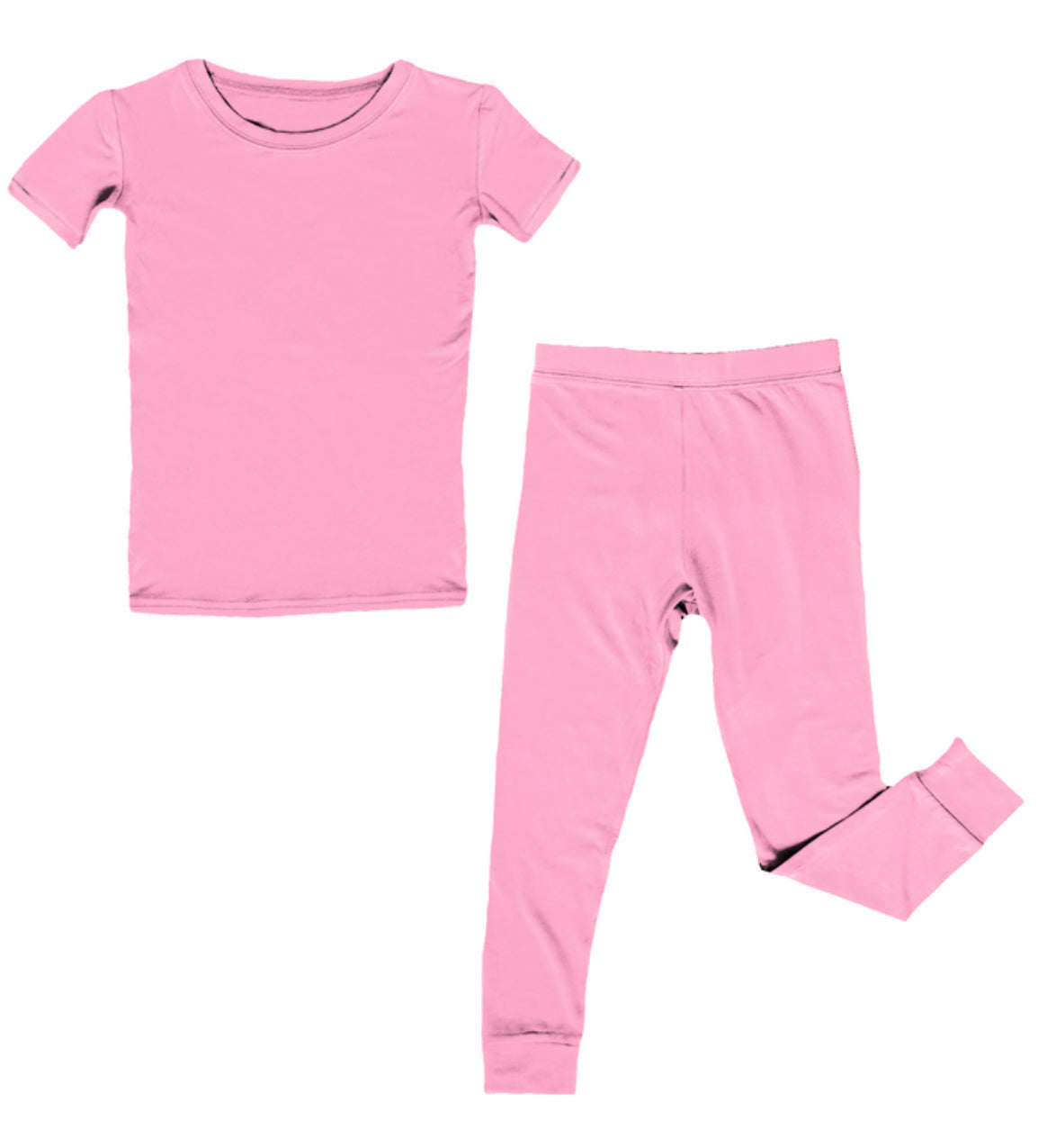 Pink Tea Rose Two Piece Bamboo Viscose Pajamas Set