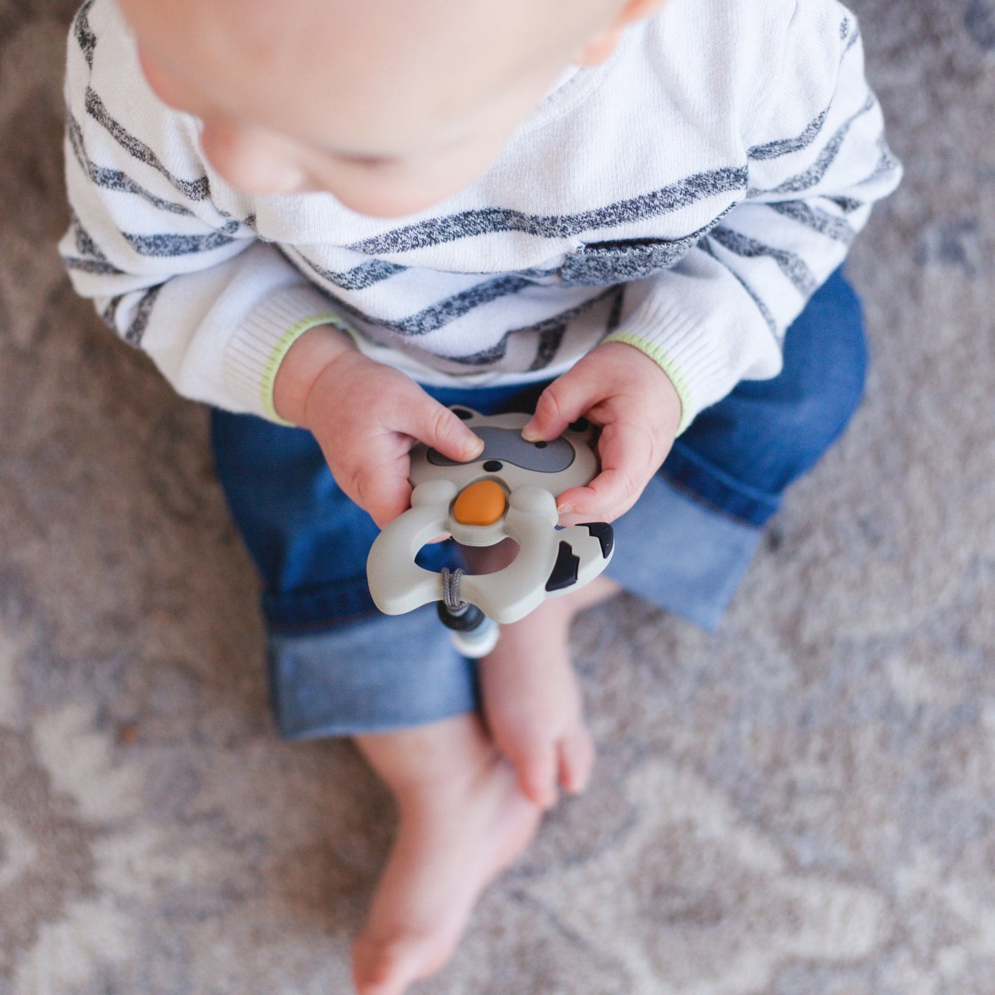 Raccoon Teether Set // Gray