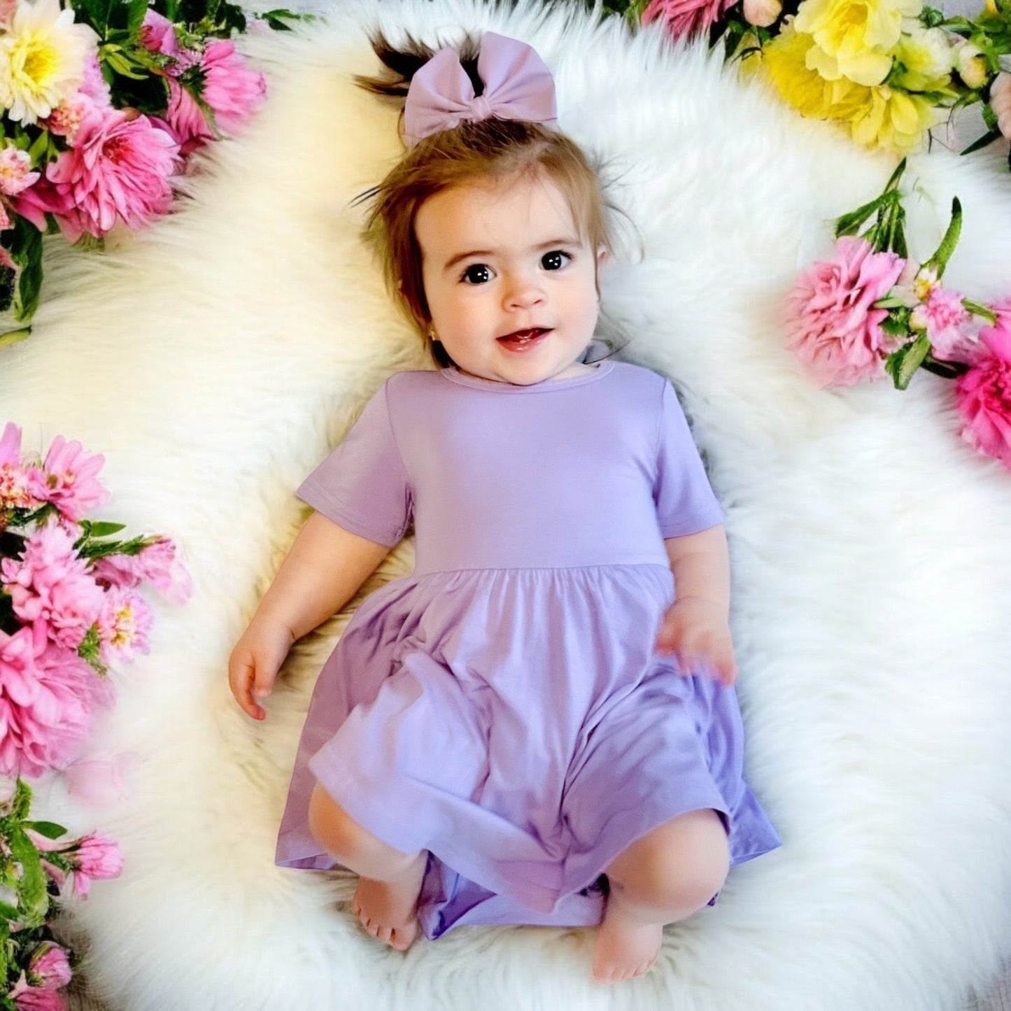 Orchid Bamboo Twirl Dress with Pockets