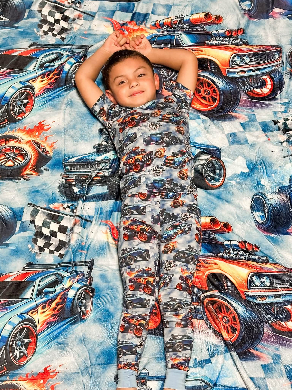 Blazing wheels plush blanket