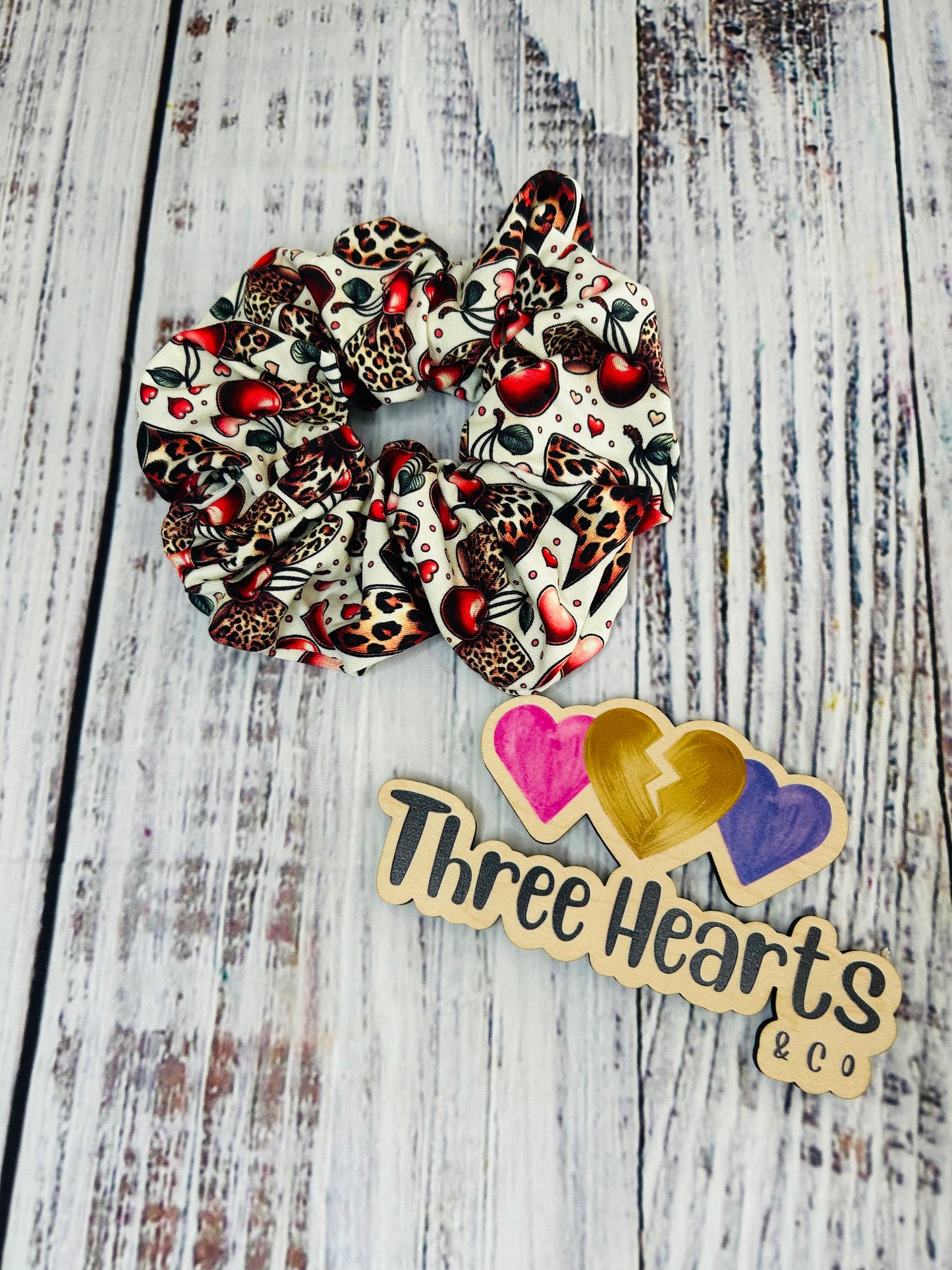 Cheetah Cherries Scrunchie