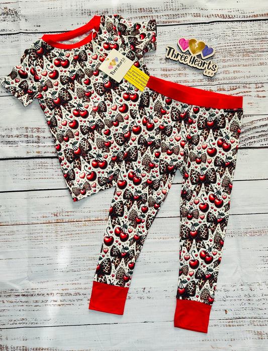 Cheetah Cherries 2 Piece Pajamas