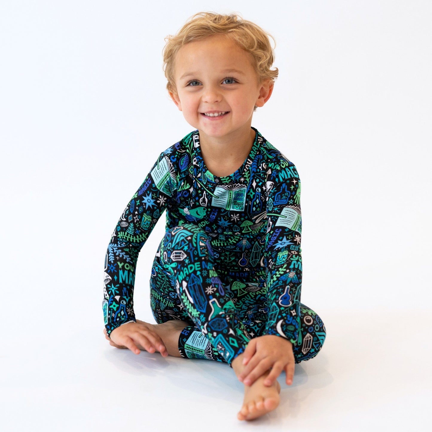 The Second-Skin 2-Piece Long Sleeve Pajama | Mystic Mama (Blue)