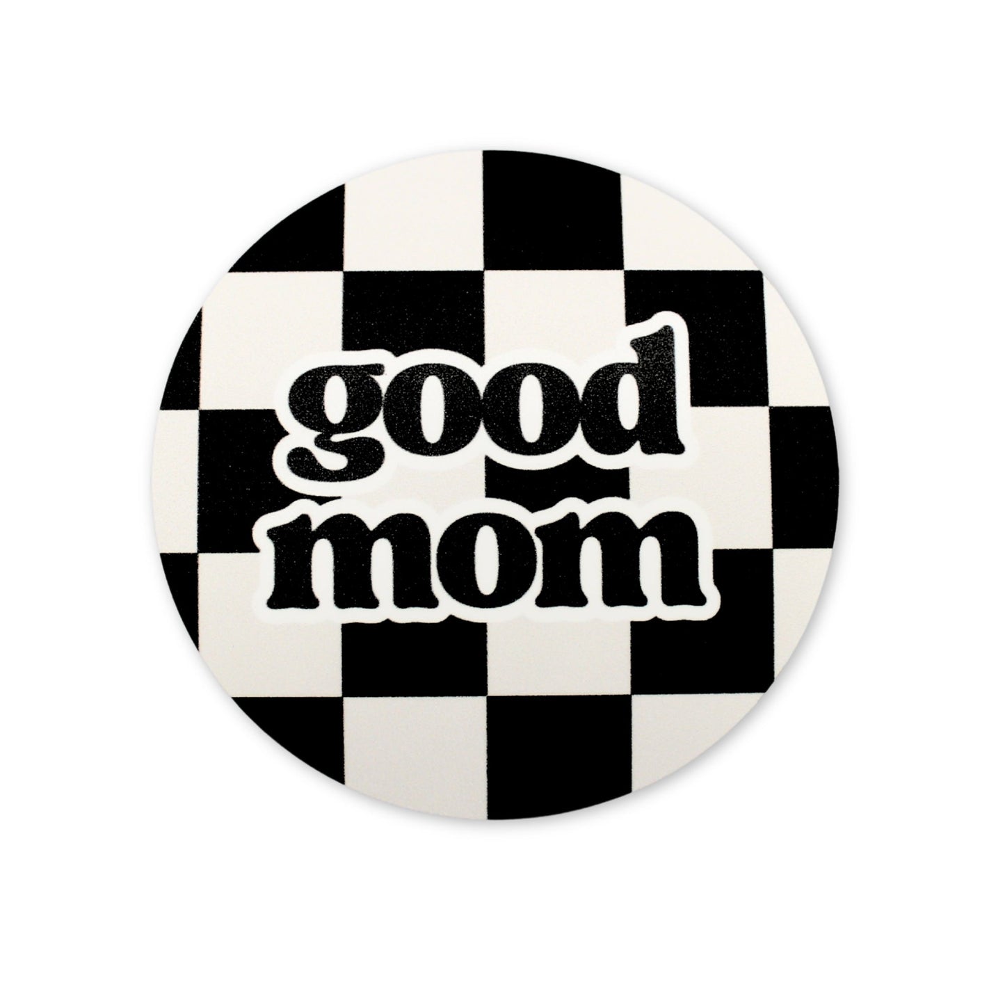 Good Mom Checkerboard Sticker