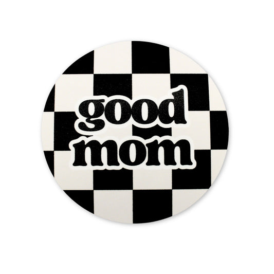 Good Mom Checkerboard Sticker