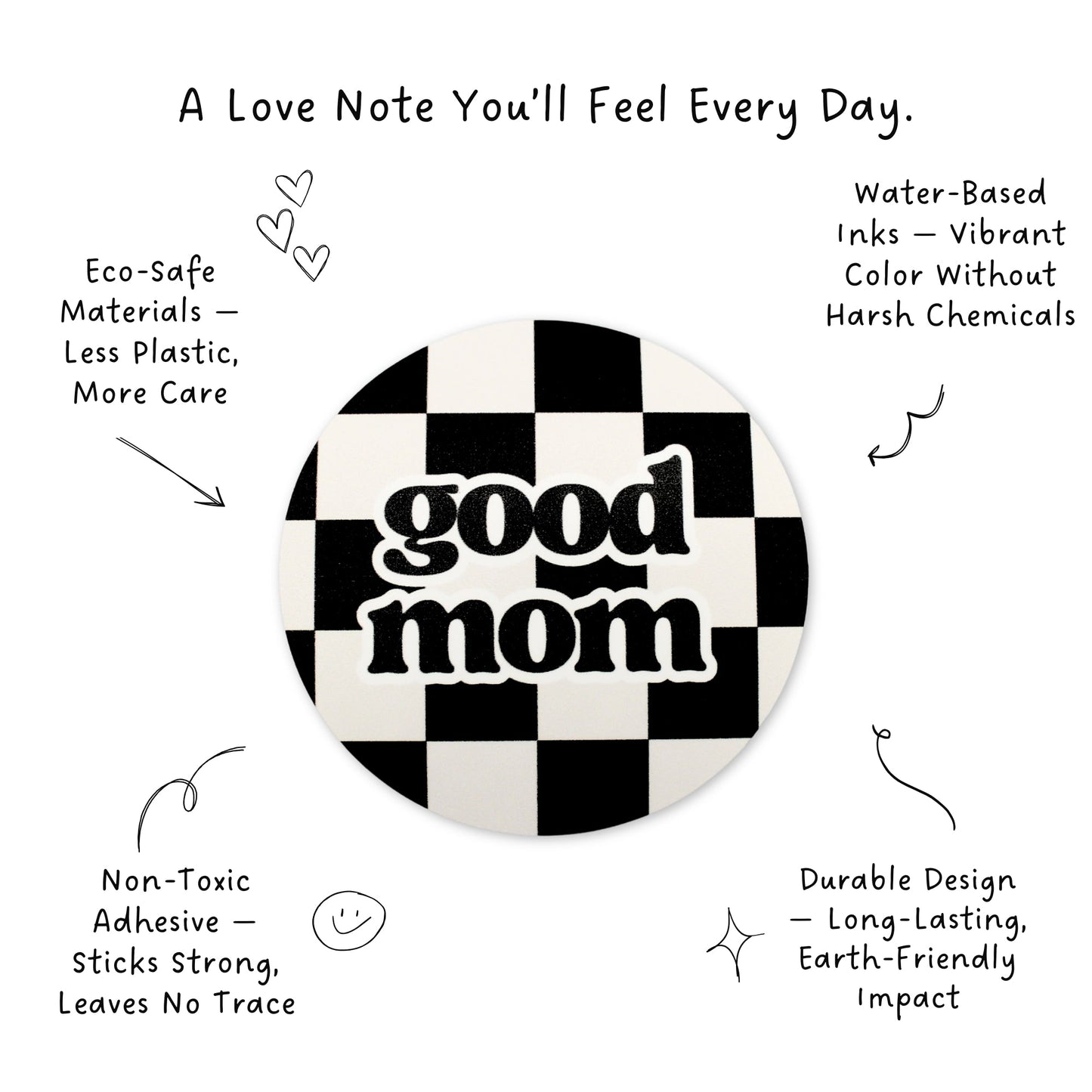 Good Mom Checkerboard Sticker