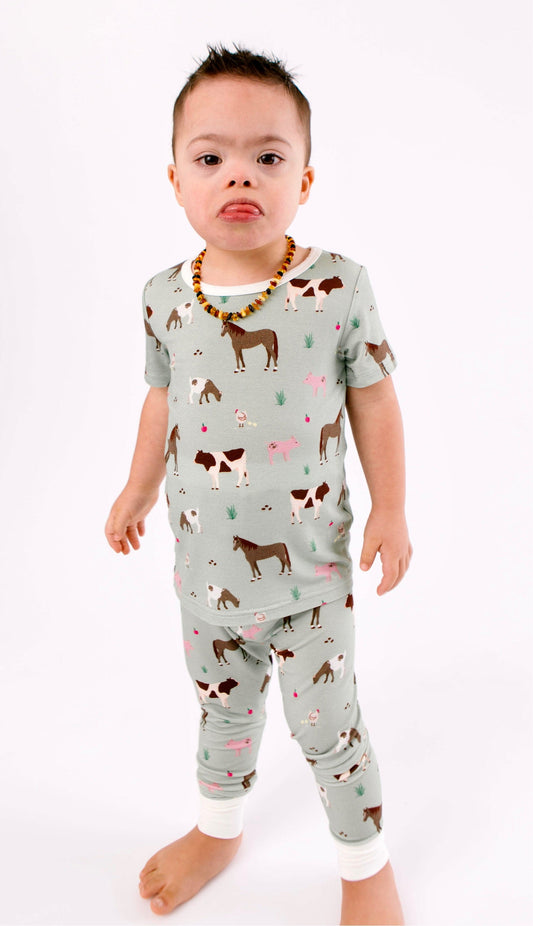 Grandpa’s Farm Two Piece Bamboo Viscose Pajamas Set