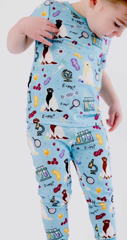 Science Labs Two Piece Dogs Print Bamboo Viscose Pajamas Set