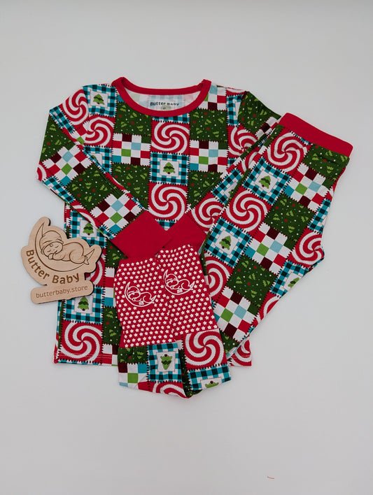 Patchwork Peppermint Long Sleeve 2pc Set