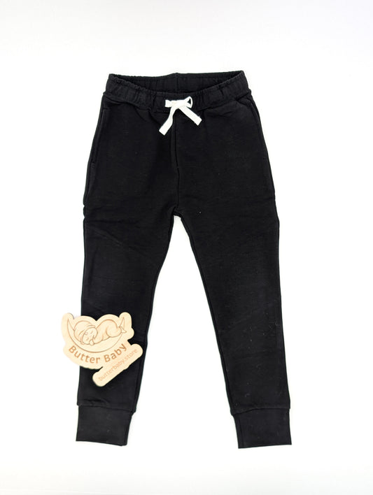 Solid Black Kids joggers